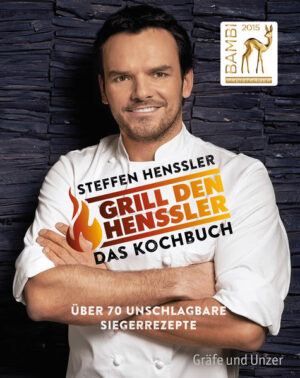 "Grill den Henssler" ist nicht nur die erfolgreichste, sondern auch eine der spannendsten Fernsehshows rund ums Kochen. Regelmäßig stellt sich hier Starkoch Steffen Henssler dem Koch-Wettkampf gegen ein prominentes Team. Gekocht wird auf Zeit und am Ende entscheidet eine fachkundige Jury über den Sieger. Jetzt erscheinen endlich die besten Gewinner-Rezepte aus der erfolgreichen Fernsehshow in einem Buch. Wie in der Sendung dauert die Zubereitung maximal 30 Minuten. Ob raffinierter Starter, fantasievolle Vorspeise, kreative Hauptspeise oder leckeres Dessert - Steffen Henssler hat seine 70 Lieblingsrezepte zusammengestellt und optimiert. Dazu verrät der Hamburger Koch die besten Profi-Tricks. Mit "Grill den Henssler - Das Kochbuch" von Steffen Henssler werden alle Fans der Sendung und Hobbyköche auch zu Hause zu Gewinnern.