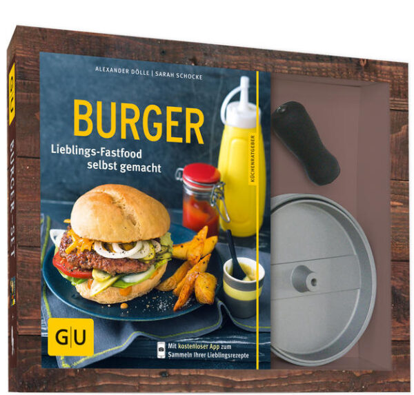 Burgergenuss im Doppelpack: die leckersten Rezepte mit passender BurgerpresseSelbermachen ist angesagt - das gilt jetzt auch für Burger, das Fastfood Nr. 1! Egal, ob klassischer Hamburger, extra knuspriger Crispy-Chicken-Burger oder scharfer Mexicana-Burger ganz ohne Fleisch: Mit diesen Rezepten schmeckt es daheim wie im amerikanischen Diner. Das Geheimnis? Die hochwertige Burgerpresse aus antihaftbeschichtetem Aluguss! So überzeugen Cheeseburger und Co. nicht nur mit ihren inneren Werten, sondern auch mit dem perfekten Look. Und weil dank der Burgerpresse jedes Patty Idealmaße hat und gleichmäßig gart, ist endlich Schluss mit halb rohen oder trockenen Burgern. Zubereitet werden die Pattys in der Pfanne, auf dem Grill, oder auch mal im Ofen. Damit auch das Brötchen auf ganzer Linie überzeugt, gibt es natürlich das ultimative Rezept für goldbraune, fluffige Buns. Und dazu? Schmecken würzige Saucen, knusprige Pommes und Coleslaw nach amerikanischem Rezept. Die besten Burger der Stadt werden ab jetzt also zu Hause serviert! Aus dem Inhalt Grundrezept Burger-Brötchen Jetzt wird's heiß: Grillen, braten, backen Die besten Burger mit Fleisch mit Fisch und Geflügel vegetarisch und vegan Noch mehr Info: Burger im Bau Geschmack on top: Burgersaucen Leckeres dazu: Coleslaw, Fritten & Co.