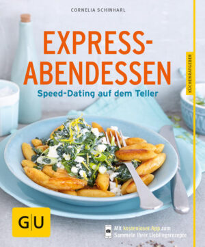 Schnelle einfache Rezepte für abendsStress lass nach! Der Tag war anstrengend genug. Und die Fahrt nach Hause dauerte ewig. Jetzt wäre ein warmes Abendessen recht, eines, das schnell geht. Nur: bitte nicht den Einheitsbrei aus der Fertigtüte! Was also tun, wenn wir beim Nachhausekommen am liebsten gleich die Füße hochlegen und relaxen würden - und überhaupt keine mehr Lust haben, lange am Herd zu stehen? Der neue GU KüchenRatgeber Express-Abendessen hilft uns, den Pizzaservice ab sofort zu sparen. Und genauso die Frage: Was koche ich heute? Weil er uns viele einfache, leichte und gesunde Rezepte für die schnelle After-Work-Küche an die Hand gibt. In maximal 30 Minuten steht damit ein frisches leichtes Abendessen für 2 Personen auf dem Tisch! Schnelle Rezepte - da hat der Herd früh Feierabend! Tschüss, Tiefkühlpizza! Express-Abendessen hilft uns, mit frischen Lebensmitteln und cleverer Vorratshaltung schnell eine gesunde Alternative zum Fastfood zu zaubern. Ein leichtes Abendessen wird damit zum Klacks: leckere einfache Rezepte der GU-Erfolgsautorin Cornelia Schinharl sind in einer halben Stunde gemacht, egal ob Suppe, Salat, Pasta oder ein Auflauf. Fleisch Rezepte sind genauso vertreten wie Gemüse Rezepte - so kommen Fleischesser wie Vegetarier auf ihre Kosten. Und der entspannte Abend beginnt mit vier Kapiteln: Salate und Suppen: z. B. Couscoussalat mit Räucherforelle, Glasnudelsalat mit Bohnen, Roastbeefsalat mit Kürbiskernöl, Kichererbsen-Zucchini-Salat, Linsensuppe mit Schafskäse, Asiatischer Nudeltopf Pasta und mehr: z. B. Pasta mit Bratwurstsugo, Gnocchi mit grünem Spargel, Erbsen-Zitronen-Risotto, Pasta mit Käse-Sahne Fisch, Fleisch, Tofu: z. B. Entenbrust mit Orangensauce, Paprika-Hähnchen-Wok, Kürbis-Pilz-Curry Aus dem Backofen: z. B. Zwiebelfladen, Käsefrittata mit Kräutern, Chicorée-Quiche, Pizza mit Schafskäsecreme und Tomaten Leckeres Abendessen ohne Kochen: Wenn gar kein Kochen mehr angesagt ist und die Küche einfach mal kalt bleibt, finden wir im Serviceteil auch noch einfache Rezepte für schnell belegte Brote. Und Blitzrezepte für süße Betthupferl wie die schnelle Mangocreme - da darf man sich nach einem harten Tag auch mal belohnen! Im Feierabendmodus schmecken die Ruck-Zuck-Rezepte jedenfalls alle noch mal so gut. Und der Abend beginnt sofort mit einem entspannten „Mmm“! Express-Abendessen auf einen Blick: Tschüss Tiefkühlpizza! Leckere gesunde Rezepte für kalte und warme Gerichte, mit denen der Feierabend entspannt startet. Auch der Herd hat früh Feierabend: Alle Gerichte sind maximal in 30 Minuten auf dem Tisch - schnelle einfache Rezepte für leckeres Abendessen! Fleisch Rezepte und Gemüse Rezepte: leichte Rezepte mit frischen Zutaten als gesunde Alternative zum Fastfood - für Vegetarier wie Fleischesser. Von der GU-Erfolgsautorin Cornelia Schinharl, die für ihre Kochbücher bereits mehrfach ausgezeichnet wurde.