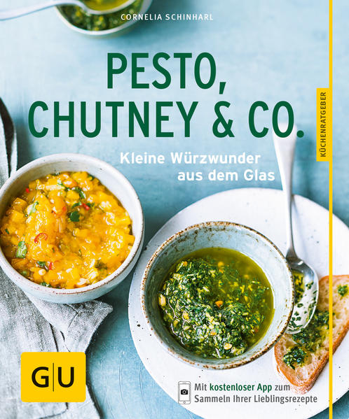 Hummus, Salsa, Chutney und Pesto selber machen - nichts leichter als das!Ein Kräuterdip zur Quiche, etwas cremiges Hummus mit Oliven zum Naschen, ein Klacks Senf zur Bratwurst, Salsa Verde oder Mojo zu gebackenen Kartoffeln oder Fisch, und ein fruchtiges Chutney oder pikantes Relish zu Gegrilltem. Die appetitlich duftenden Saucen sind so etwas wie die Accessoires in der Küche: Sie geben jedem Gericht einen individuellen Touch, sorgen für Farbe und setzen Akzente. Kein Wunder, dass sie rund um den Globus so ungeheuer beliebt sind! Echt ein Klacks - Ketchup, Senf und Pesto selber machen: Klar kann man Sößchen, Dips und Würzpasten als Fertigprodukte kaufen - aber erstens kommt Selbermachen wesentlich günstiger. Und zweitens weiß man bei den gekauften Würzsoßen ja nie so ganz genau, was wirklich drin steckt. Selbermachen gibt Sicherheit - und macht auch noch richtig Spaß! Erst recht mit den 30 einfachen, schnellen und leichten Rezepten des GU KüchenRatgebers Pesto, Chutney & Co. Einfach, schnell und lange als Vorrat im Kühlschrank haltbar. Pesto & Kräutersaucen: z. B. Pesto Rosso mit Tomaten, Asiatisches Pesto, Kürbiskern-Petersilien-Paste, Haselnuss-Thymian-Pesto, Cashewpaste mit Kresse, Erdnuss-Schnittlauch Pesto, Avocado-Kräuter-Paste, Salsa Verde, Dill-Pesto mit Frischkäse … Ajvar, Hummus & Co: z. B. Paprika-Walnuss-Paste, Rote Mojo mit Chili, Klassisches Ajvar, Tapenade (schwarze Olivenpaste), Grüne Oliven-Curry-Paste, Würzige Dattelpaste, Linsenpaste mit Basilikum, klassischer Hummus, Zucchini-Salbei-Paste … Chutneys, Relish & Co.: z. B. Mango Chutney mit Koriander, Zitronen-Minz Chutney, Orangen-Dattel Chutney, Rhabarber-Erdbeer-Salsa, Zwiebel-Kirsch Relish mit Honig, Paprika-Aprikosen Relish, Tomaten-Rosmarin-Konfitüre, Pfirsich-Koriander-Konfitüre … Senf, Ketchup & mehr: z. B. Scharfer Senf, Süßer Senf, Aprikosensenf, Harissa Würzpaste, Würziger Tomatenketchup, BBQ-Sauce mit Räucherpaprika, Apfel-Meerrettich-Creme, Süßsaure Chilisauce …