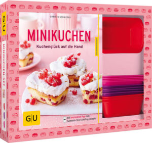 Minikuchen-Set: Supereasy backen - mit Rezepten und ZubehörAn die Förmchen, fertig, los: Mit unserem praktischen Minikuchen-Set kommen Sie ruck-zuck zu Ihrem Kuchengenuss. Im GU-Küchenratgeber „Minikuchen“ finden Sie nigelnagelneue Rezepte für köstliche Kuchen im kleinen Format. Die passenden Silikonförmchen zum Backen gibt’s gleich dazu. Kuchen im KleinformatKuchengabeln? Schnee von gestern. Nach dem Trend von Muffins, Cupcakes, Cake Pops und Co. können Sie jetzt auch Ihre Kuchenrezepte im handlichen Format zubereiten. Statt der großen Sachertorte gibt es das XS-Format und statt dem typischen Stück Marmorkuchen eine kleine Ausgabe vom Klassiker. Das setzt Ihre Kaffeetafel ganz neu in Szene. „Schoko-Kokos-Kuchen“, „Käsekuchen mit Karamellguss“, „Johannisbeer-Mandelbaiser“, „Heidelbeerkuchen“, „Nusszöpfchen“, „Schichttörtchen“ - jetzt müssen sich Ihre Gäste nur noch entscheiden. Oder vielleicht auch nicht? Schließlich dürfen sich hier gleich mehrere Minikuchen das Rampenlicht teilen. Bunt, süß und immer in Form: Das steckt in Ihrem „Minikuchen-Set“ Minikuchen-Rezepte, die glücklich machen: vom schnellen Sandkuchen und dem schokoladigen Brownie über den fruchtigen Schoko-Preiselbeer-Kuchen bis hin zum klassischen Streuselkuchen und dem zarten Butterkuchen. Minikuchen-Wissen, mit dem Sie profimäßig backen: Wie der perfekte Eischnee gelingt und mit welcher Deko Sie Ihre Minikuchen besonders hübsch herausputzen können. Minikuchen-Förmchen, mit denen Sie durchstarten: Die kleinen Silikonförmchen halten Ihre Minikuchen perfekt in Form - so gelingt das Backen im Handumdrehen. Klein, aber oho: Warum Sie Minikuchen lieben werdenSo saftig, so süß, so lecker! Minikuchen passen nicht nur perfekt auf jede Kaffeetafel, sondern eignen sich auch als Snack oder Mitbringsel. Wer könnte schon widerstehen, wenn Blondies, Brownies oder Chai-Latte-Kuchen so verführerisch duften? So bringen Sie Ihre Kuchen in TopformIn Ihrem Minikuchen-Set bekommen Sie natürlich nicht nur die besten Rezepte für die süßen Leckerbissen, sondern auch die richtige Ausstattung. Die farbenfrohen Förmchen sind aus lebensmittelechtem Silikon. Sie können die Förmchen ganz einfach in der Spülmaschine reinigen. Mit diesem Equipment gelingen Ihnen die Minikuchen-Rezepte garantiert. Eiskalte Extras: Wie cool ist das denn?Heiß geliebt und kalt serviert: Wir verraten, wie Sie selbst coole Eisparfaits in Ihren Minikuchen-Förmchen zubereiten. „Erbeerparfait“ oder „Honigparfait“ - wonach steht Ihnen der Sinn?