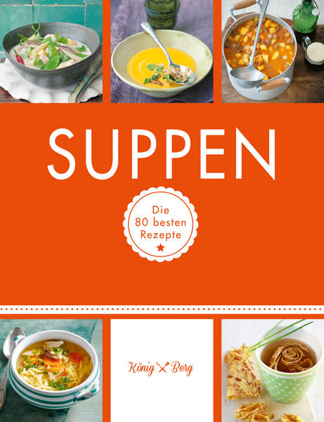 An die Löffel, fertig, los: "Suppen" - die besten Rezepten aus dem TopfSie sind ein echter Suppenkasper? Dann werden Sie dieses Kochbuch lieben: Mit den 80 besten Suppen-Rezepten löffeln Sie sich satt und glücklich. Auf Sie warten tolle Ideen – von der deftigen Zwiebelsuppe über den herzhaften Eintopf bis zur sommerlich-leichten Gazpacho. Ob heiße Brühe oder samtige Cremesuppe – Körper, Geist und Seele brauchen die Kraftspender aus dem Topf. Suppen wärmen uns von innen, wecken neue Kräfte und schmecken einfach herrlich. Kaum ein anderes Gericht ist so wandelbar: Verschiedene Zutaten und Gewürze machen jede Suppe besonders. Und ein paar schmackhafte Einlagen runden das Suppenglück am Ende sogar noch perfekt ab. „Suppen“: Ihr Kochbuch auf einen Blick Suppen, klassisch & fein: Italienische Minestrone, Hühnersuppe mit Nudeln, Kürbissuppe mit Kartoffelstroh, Klare Rinderbrühe mit Pastinakennocken, Leberknödelsuppe, Bouillabaisse und mehr Vegetarische Suppen: Selleriecremesuppe mit Gorgonzola und Birnen, Petersiliensuppe mit Croûtons, Erbsensuppe mit Paprikaklößchen, Tomatensuppe mit Avocado und mehr Deftige Suppen & Eintöpfe: Bunter Gemüseeintopf mit Nudeln, klassischer Kartoffeleintopf, Borschtsch mit frischem Meerrettich und mehr Exotische Suppen: Mie-Nudel-Suppe mit Honigfleisch, Papaya-Tomaten-Suppe mit Rindfleisch, Mulligatawny, thailändische Kokos-Hühner-Suppe, scharfe Linsensuppe mit Mango und mehr Einlagen, Toppings & Beilagen: Grieß-Nocken, Sesam-Flädle, Schinken-Maultaschen und mehr Kartoffelsuppe: Die besten Suppen-Rezepte mit der tollen KnolleDie Kartoffelsuppe ist hierzulande ein äußerst beliebtes Gericht. Kein Wunder: Schon unsere Großmütter bereiteten diese deftige Suppe an kalten Wintertagen zu. Eine Tradition, die wir auch heute gerne noch nachmachen. Für alle Kartoffelsuppen-Liebhaber gibt es dafür jetzt jede Menge neuen Rezept-Nachschub: Kartoffelcremesuppe mit Speck-Croûtons: cremig & herzhaft Kartoffelcremesuppe mit Gremolata: mit einem Topping aus einer Orangen-Gremolata und gerösteten Kürbiskernen Klassischer Kartoffeleintopf: echte Heimatküche mit Lorbeer und Kümmel Burgenländer Erdäpfelgulasch: Sattmacher aus Österreich Kartoffelsuppe mit Würstchen: Klassiker, den Ihre Kinder lieben werden Vietnamesische Kartoffelsuppe: Aromatisches aus Asien Süßkartoffel-Erdnuss-Suppe mit Currypute: exotische und gehaltvolle Abwandlung der klassischen Kartoffelsuppe Eintöpfe – Stattmacher aus dem SuppentopfSie sind auf der Suche nach einem Suppen-Rezept, das die ganze Familie fabelhaft satt macht? Dann ist so ein Eintopf jetzt genau das Richtige. Für Sie haben wir tief in die Töpfe dieser Welt geschaut und Ihnen die besten Eintopf-Rezepte mitgebracht. Kleiner Vorgeschmack: In „Suppen“ legen wir für Sie ein Chili con Carne als Rindfleisch-Bohnen-Topf neu auf und bereiten eine Gulaschsuppe wie die Belgier mit dunklem, malzigem Bier zu. Das verspricht Abwechslung in der Suppenschüssel.