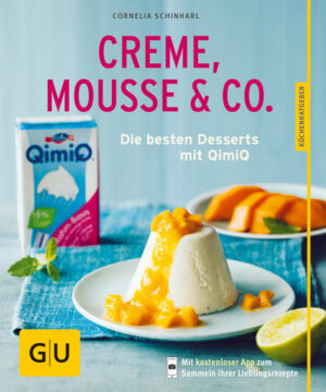 Ein Leben ohne Sahne? Undenkbar! Wer möchte schon auf Eiscreme und Mousse, Cremes und Törtchen verzichten - die Glücklichmacher setzen dem Alltag Glanzlichter auf. Und wenn man QimiQ dafür nimmt, sind sie wie von Zauberhand gemacht. QimiQ ist Sahne mit gelöster Gelatine. Das heißt: kein Auflösen der Gelatine in Flüssigkeit mehr und keine Klümpchenbildung! Mit QimiQ gelingen Sahnedesserts auch Anfängern im Nu. Vor allem, wenn die Rezepte so unkompliziert sind wie im GU KüchenRatgeber Creme, Mousse & Co. - Die besten Desserts mit QimiQ. Ob ganz einfach und schnell oder für besonders festliche Anlässe - mit QimiQ zaubern auch Ungeübte verführerische Naschereien wie Kokos-Limetten-Pannacotta, Avocadomousse, Honigparfait mit Granatapfelkernen oder Karamelcreme-Törtchen. Step-Fotos zeigen die einfache Handhabung von QimiQ, dazu gibt es Grundrezepte für Baiser und Mürbeteigtarteletts und leckere Ideen, wenn von QimiQ mal was übrig bleibt. Das Buch für die Sahnemomente im Leben!