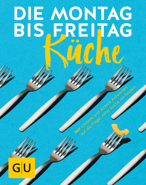 Rezepte für jeden Tag: Leckere Ideen für schnelle Gerichte„Was koche ich heute?“ – Stellen Sie sich auch immer wieder diese Frage? Wir haben die Antwort! Und zwar 260-mal. Die Rezepte in „Die-Montag-bis-Freitag-Küche“ von GU sind ganz fix gekocht. Denn wer hat unter der Woche schon viel Zeit für aufwendige Menüs? Sparen Sie sich die Denk-Energie für wichtigere Dinge als die Essensfrage. Das übernehmen wir! Lassen Sie sich von uns durch die Woche führen. Sie werden sehen: Mit unseren Ratzfatz-Rezepten fällt Ihnen der Start in die Woche superleicht. Kaum haben Sie den Kochlöffel geschwungen, schon ist der heißersehnte Freitag da! Was Sie heute kochen: Ihr Buch auf einen BlickDas erwartet Sie im GU-Kochbuch „Die-Montag-bis-Freitag-Küche“: Am Montag ist Suppentag: Suppen-Know-how auf einen Blick und clevere Reste-Verwertung mit Suppen Dienstag? Nudeltag!: Pasta-Know-how auf einen Blick und was sich aus übriggebliebenen Nudeln alles zaubern lässt Mittwoch: Bergfest – Fleisch her!: Fleisch-Know-how auf einen Blick und wie lecker Fleisch in der Reste-Küche landet Donnerstag ist Veggietag: Gemüse-Know-how auf einen Blick und köstliches Remake vegetarischer Überbleibsel Freitag: Fisch und Süßspeisen: Fisch- und Süßspeisen-Know-how und schmackhafter Neustart für Fisch- und Dessert-Reste Leichte und schnelle Rezepte für jeden Tag der WocheUnter der Woche ist einfach keine Zeit für die Erschaffung neuer Koch-Kreationen? Wir sorgen trotzdem für tägliche Abwechslung auf Ihrem Teller! Im GU-Kochbuch „Die-Montag-bis-Freitag-Küche“ bekommen Sie für jeden Tag ein paar neue Rezept-Ideen. Damit Sie sich nie wieder die Fragen stellen müssen: „Was kochen wir heute?“ Und alles geht super-lecker, extra-einfach und turboschnell. Hier ein kleiner Vorgeschmack: Montag muss es schnell gehen Sie sind durch den Montag gehetzt und möchten abends nur noch eins: relaxen! Mit unseren Rezepten mixen Sie ganz fix ein leckeres Süppchen. Zum Beispiel aus den Resten vom Wochenende. Dienstag brauchen Sie Energie Das letzte Wochenende ist jetzt schon eine gefühlte Ewigkeit her und das nächste kaum in Sicht. Durchhalten! Unsere Nudelgerichte füllen Ihre leeren Akkus. Unsere Favoriten: „Erbsen-Speck-Tagliatelle“ und „Italienische Gemüsenudeln“. Beides steht in 25 bis 30 Minuten fix und fertig auf dem Tisch. Plus: nützliches Nudel-Wissen. Mittwoch ist Belohnungstag Die Hälfte ist geschafft! Wir feiern Bergfest mit einem guten Stück Fleisch. Oder gleich mehreren? Die „Schnitzel-Trilogie“ hat Geflügel, Schwein und Gemüse im Programm. Alle Rezepte eignen sich natürlich auch für jeden anderen Tag! Donnerstag tanken wir Vitamine Bald ist die Woche geschafft – nur ein weiterer Tag und das Wochenende ist da. Starten Sie nochmal richtig durch! Mit unseren Veggie-Gerichten aus „Die-Montag-bis-Freitag-Küche“ sammeln Sie die nötigen Vitamine und Nährstoffe für den Endspurt. Freitag haben Sie die Wahl Fisch oder Süßes? Sie entscheiden! Welche Fisch-Gerichte und welche Süßspeisen zur Auswahl stehen, lesen Sie in „Die-Montag-bis-Freitag-Küche“ von GU. Rezepte für jeden Tag: Von Montag bis Freitag lecker essenSie brauchen noch mehr neue Kochideen für den Alltag? Im GU-Kochbuch „Die-Montag-bis-Freitag-Küche“ finden Sie alle Rezepte für jeden Tag zum Nachkochen – mit genauer Zeitangabe und spannenden Extra-Tipps für noch mehr Abwechslung. Hier wird jeder satt: vom Veggie bis zum Fleischfan, vom Suppenkasper bis zum Zuckerliebhaber – von montags bis freitags!