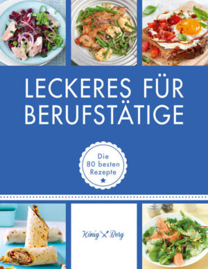 Rezepte für Berufstätige: Diese 80 Gerichte werden Ihr Leben verändernDen ganzen Tag lang hetzen wir von einem Termin zum nächsten. Morgens schnell aufstehen, duschen und frühstücken, um die Bahn zu erwischen. Mittags zwischen den Meetings noch eben den Gang zum Bäcker auf die To-do-Liste schreiben. Und abends vollkommen erschöpft zu Hause ankommen und irgendwie versuchen, das große Magenknurren zu stoppen. Ein solcher Alltag schmeckt Ihnen nicht? Dann ist unser Kochbuch genau das Richtige für Sie. Endlich gibt es „Leckeres für Berufstätige“ von König & Berg. Rezepte für Berufstätige auf einen BlickDiese und viele weitere Rezepte erwarten Sie in „Leckeres für Berufstätige“: Start in den Tag: Chia-Crunchy-Müsli mit Erdbeeren und Kiwi, Ananas-Kokos-Smoothie, Heidelbeer-Birnen-Pancakes, Sonnenblumenbrot ohne kneten, Fitnessbrote mit Gurken-Kresse-Aufstrich Snacks für zwischendurch: Bruschetta mit Tomaten, Blätterteigtaschen mit Limburger-Lauch-Füllung, Ingwer-Chili-Möhren auf Rucola, Hähnchen-Gemüse-Spieße mit Zucchini-Tsatsiki, Heidelbeermuffins Lunch im Büro: Griechischer Fladenbrot-Salat, Mais-Zuckerschoten-Salat mit Garnelen, Quiche mit grünem Spargel, Pasta mit Mandelpesto, Buletten „Berliner Art“ Abendessen zu Hause: Ofengemüse mit Dip, Auberginenschnitzel mit Paprika, Pizza mit Ziegenfrischkäse & Honig, Gewürzentenbrust mit Maronen-Blaukraut, Thunfisch mit Balsamico-Zwiebeln Frühstück für Besseresser: Tolle Rezept-Ideen für BerufstätigeKeine Zeit für ein Frühstück? Von wegen! Wenn es bisher mit der regelmäßigen Morgenmahlzeit nicht geklappt hat, dann nur, weil Ihnen unsere Rezepte fehlten. Knackige Müslis, cremige Smoothies und herzhafte Brotaufstriche sind schnell gemacht und wappnen Sie perfekt für jede Herausforderung. Machen Sie sich fit, statt abgehetzt und ausgehungert in den Tag zu starten. Unser „Frühlings-Frischkornmüsli“ ist zum Beispiel ein echtes Powerfrühstück. To-go-Breakfast gefällig? Ratzfatz gemixt und mitgenommen, ist einer unserer Smoothies – ob Grün, Rot oder Orange. Wussten Sie eigentlich, dass Ihr Köpfchen ein Frühstück wirklich nötig hat? In der Nacht haben sich Ihre Energiereserven nämlich geleert. Damit Ihr Gehirn wieder richtig arbeiten kann, muss gesunder Nachschub her – erst dann läuft es wieder auf Hochtouren. Von unseren Rezepten für Berufstätige profitiert also sogar Ihr Chef. Mit diesen Büro-Snacks stopfen Sie EnergielöcherEigentlich ist gerade keine Essenszeit, aber irgendwie muss etwas her, um Sie wieder auf Trab zu bringen? Das kennt jeder! Doch wer zum Schokoriegel greift, ist selbst schuld – die nächste Heißhungerattacke ist vorprogrammiert. Viel gesünder und garantiert genauso lecker sind unsere Rezepte für Berufstätige – zum Beispiel „Eier-Carpaccio mit Paprikaquark“ oder „Schinken-Rucola-Bagels“. Keine Sorge, weil wir wissen, dass es ab und zu eben etwas Süßes sein muss, finden Sie hier auch kleine Sünden wie den „Marmorkuchen aus dem Glas“. Bei so viel harter Arbeit haben Sie sich schließlich eine Belohnung verdient! Diese Büro-Rezepte lassen sich prima vorbereiten und mitnehmenMittagessen im Büro soll ausgewogen und gesund sein – und natürlich satt machen. Welche Rezepte Ihnen all das ermöglichen? „Kürbis-Tabouleh mit Harissa“, „Räucherlachs-Mangold-Quiche“, „Gebratener Reis mit Pilzen, Gurken und Ei“ oder „Schweinefleisch mit Spargel und Zitronengras“. Diese Büro-Rezepte können Sie schon zu Hause vorkochen, im Büro kalt genießen oder sie kurz erwärmen. Superpraktisch und sehr lecker! Abendessen für Berufstätige: Rezepte für einen entspannten FeierabendNach der Arbeit soll es keine komplizierte Küche sein: Jetzt möchte jeder abschalten, entspannen und genießen. Deshalb haben unsere Rezepte für Berufstätige alle einen gemeinsamen Nenner: Ob Suppe, Nudeln, Steak oder Lachs – diese Gerichte machen wenig Aufwand. Manchmal entführen wir Sie mit einer Minestrone nach Bella Italia, mit Couscous in den Orient und manchmal mit Fischcurry nach Thailand. Da ist der Stress des Alltags schnell vergessen und stattdessen der nächste Urlaubsplan geschmiedet. Essen für Berufstätige kann so viel mehr sein als reine Nahrungsaufnahme – unsere 80 Rezepte beweisen: Es ist ein Genuss!