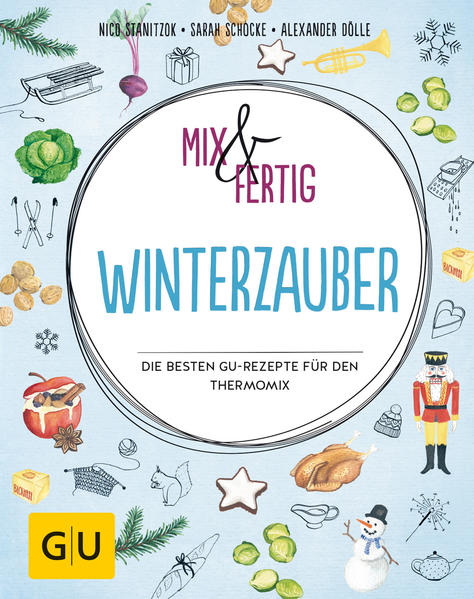 Mit diesen Thermomix-Rezepten kochen und backen Sie sich durch den WinterLiebe Thermomix-Freunde, unser neues Kochbuch ist da - der Winter kann also kommen. Denn jetzt gibt es viele Anlässe zum Feiern, zahlreiche Gründe für Seelenfutter, festliche Menüs, Plätzchen, Kuchen, Torten und kulinarische Geschenke aus der Küche. Nichts wie ran an den Thermomix und sich einmal durch dieses wunderbare Kochbuch schlemmen. Verschönern Sie sich die kalte Jahreszeit! Thermomix-Rezepte für den Winter: Alle Lieblinge und Neuentdeckungen in einem BuchDiese und viele weitere Rezepte erwarten Sie in „Mix und fertig: Winterzauber“. Winter-Seelenfutter: Käse-Fondue, Gratinierte Zwiebelsuppe, Schupfnudeln mit Asia-Sauerkraut, Alpen-Germknödel mit Maronen und Kumqauts Festliche Menüs für die Feiertage: Forellencreme-Törtchen, Entenbrust mit Wintergemüse und Quinoa-Blini, Mini-Apfelstrudel Knusprige Plätzchen & Lebkuchen: No-Bake-Marshmallow-Ecken, Schokokipferl mit Zebrastreifen, Linzer Schnitten mit Himbeer, Bratapfel-Kekse Festliche Kuchen & Torten: Schoko-Trüffel-Torte, Marzipanstollen aus Quarkteig, Spekulatiustorte aus dem Kühlschrank, Damen-Fruchtgugel mit Schwips Bunte Geschenke zum Vernaschen: Lemon-Kokos-Curd, Mandarinen-Ketchup, Tiramisu-Kugeln, Schoko-Himbeer-Pralinen Thermomix-Winterrezepte zum GlücklichessenWenn es draußen bitterkalt ist, machen wir es uns zu Hause gemütlich. Eingekuschelt in eine flauschige Decke beobachten wir das Schneetreiben durchs Fenster. Wir wärmen uns auf, nachdem wir zum Schlittenfahren draußen waren oder durch die romantische Winterlandschaft spaziert sind. Damit es uns richtig gut geht, muss nur noch das Seelenfutter her - schön deftig oder herrlich süß. Dank GU-Thermomix-Kochbuch und Ihrer Küchenmaschine bereiten Sie zu, was Ihnen am besten schmeckt und Ihr Herz höherschlagen lässt: Sie haben die Wahl zwischen „Gefüllte Klöße mit Champignonrahmsauce“, „Speckwaffeln“, „Dattel-Zimt-Milchreis“ und vielen anderen Winterrezepten. Ihr Thermomix ermöglicht Ihnen alles - ohne großen Aufwand. Mit unserem Rezept für Germknödel holen Sie sich sogar ein Stück vom echten Alpenglück in Ihr Zuhause. Mehr Winter-Wonderland-Feeling geht nicht. Aufgetischt! Weihnachtsessen aus dem ThermomixDie Feiertage stehen vor der Tür und naturgemäß brechen deshalb gerade alle in Panik aus. Statt Vorweihnachtsstimmung herrscht Vorweihnachtsstress: Die Geschenke müssen besorgt, der Tannenbaum geschmückt und das Weihnachtsessen geplant werden. Mit Ihrem GU-Kochbuch „Mix und fertig: Winterzauber“ bleiben Sie dieses Jahr gelassen. Die Kombination aus unseren Gerichten und Ihrer Küchenmaschine zaubert Ihnen nämlich ganz unkomplizierte Thermomix-Weihnachtsrezepte auf den Teller. Der Alleskönner unter den Küchengeräten verwöhnt Sie mit Klassikern wie Rouladen, Schweinebraten, Entenbrust und Kartoffelsalat mit Würsten oder mit aromatisch-frischen Ideen wie „Popcorn-Lachs mit Essigtomaten“ oder „Radicchio-Risotto mit Kabeljau in Orangensauce“. Da kann das Weihnachtsfest kommen. Damit Ihnen die Entscheidung für ein Menü nicht so schwerfällt, finden Sie im Buch einen praktischen Planer. Welche Vorspeise passt zum Hauptgericht und welchen Nachtisch soll ich dann servieren? In „Mix und fertig: Winterzauber“ finden Sie die Antworten. Ach ja: Damit es Silvester gleich köstlich weitergeht, verraten wir Ihnen das Thermomix-Rezept für Käse-Fondue. Starten Sie mit diesem köstlichen Klassiker gut gelaunt ins neue Jahr! Thermomix-Rezepte für Kuchen, Torten und PlätzchenHerzlich willkommen in der Weihnachtsbäckerei! Im Thermomix-Kochbuch von GU gibt es allerhand zu entdecken: Kekse, die aussehen wie Kunstwerke. Christstollen, die sich als Muffins verkleidet haben. Eine Torte, die als Macaron gestylt ist und Prosecco, der sich in einem Kuchen versteckt hat. Mit dem Dream-Team „Thermomix und GU-Kochbuch“ wird die Welt der Backwerke bunt. Teige machen mit dem Thermomix - so geht’sDer Thermomix ist der perfekte Küchenhelfer für Ihren Teig. Hier bekommen Sie alle Tipps und Tricks für Hefe-, Biskuit-, Rühr- oder Mürbeteig. Außerdem erklären wir, wie Sie Streusel herstellen, Sahne und Eischnee mit dem Thermomix steif schlagen oder Vanillezucker selber machen. Das hört sich nach dem idealen Kochbuch für Thermomix-Fans an? „Mix und fertig: Winterzauber“ eignet sich prima als Geschenk! Schließlich steht Weihnachten vor der Tür und jeder hat doch Lust auf Wohlfühlrezepte - stimmt’s?