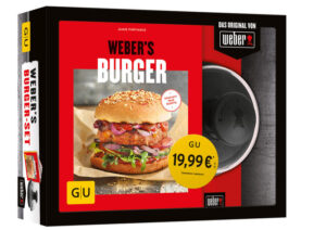 Das ultimative Geschenk für Burger-Fans! KüchenRatgeber und original Weber Hamburgerpresse im Set KüchenRatgeber mit über 30 neuen Weber-Rezepten: für Burger vom Grill der Spitzenklasse Original Weber’s Hamburgerpresse: beste Qualität für perfekte Ergebnisse Presse: formt 2 Patty-Größen (115g oder 225g)