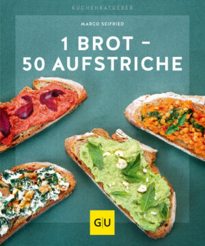 Jeden Tag gut drauf sein - das hört sich gut an. Aber jeden Tag auf andere Art gut drauf zu sein - das ist nicht zu toppen! Mit dem GU-KüchenRatgeber 1 Brot - 50 Aufstriche liegt endlich nicht mehr der immer gleiche Wurst-Scheibenkäse-Belag auf der Stulle, sondern mit Sicherheit etwas, das pur ist, gesund, abwechslungsreich - und sich ganz schnell selber mixen lässt. Auch die Frage nach den Inhaltsstoffen erübrigt sich: Gesunde Nüsse, Frischkäse, Hülsenfrüchte und jede Menge Gemüse, das sich schnell cremig pürieren lässt, bilden die frische Grundlage für eine Riesenvielfalt an Aufstrichen, die den Griff ins Supermarktregal überflüssig machen. Ob Schoko-Nuss-Creme oder Erdbeer-Curd, Schinken-Aufstrich oder Zucchini-Pesto, Bärlauch-Butter oder Hummus: Mit diesen Rezepten findet jeder sein Lieblingstopping und kann vom Frühstück bis zum Partysnack, von der Lunchstulle bis zum Abendbrot mit gutem Gewissen ganz dick auftragen - 1 Rezept für selbstgebackenes Fladenbrot gibt es dazu on top!