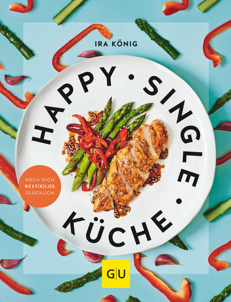 Kochen für Singles: schnell, gesund und alltagstauglichJung, hungrig, ledig sucht … das passende Kochbuch! Die GU Happy Singleküche präsentiert über 80 neue Single-Rezepte für Koch-Solisten. Perfekt für den Ein-Personen-Haushalt, blitzschnell nach-gekocht und unglaublich lecker. Resteloses KochvergnügenFitness-Bowl, Tofu-Burger oder Kürbis-Tabouleh. Foodautorin Ira König zeigt, wie sich auch XL-Zutaten clever vorbereiten und variantenreich zubereiten lassen. Ganz ohne lästige Reste. Halbe Quarkbecher und übriggebliebene Paprikahälften gibt´s ab sofort nicht mehr. Mit cleveren „Spin-off“-Tipps werden typische Singleküchen-Überbleibsel zu leckeren Gerichten verkocht. Außerdem dabei: Clevere Rezepte nach der One-Pot-Formel. Ein Topf, eine Pfanne oder Blech: Mehr braucht es nicht für leckeres Single-Soulfood. Pasta, Reis & Co, Vegetarisches oder Gerichte mit Fleisch oder Fisch. Gesund, frisch zubereitet und alltagstauglich. Hier kommt ein Kochbuch prall gefüllt mit köstlichen Rezept-Ideen. Pizzadienst und Mikrowelle - das war einmal! Inhalt: „Queerbeet Vegetarisch“, „Pasta, Reis & Co“, „Fleisch & Fisch“ Hacks zum Kochen mit Maxi-Zutaten Rezepte mit Spin-off-Tipps Gerichte mit der One-Pot-Formel Meal-Prep: Praktische Tipps zur Vorbereitung, Aufbewahrung & Planung