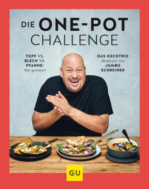 Alles aus einem TopfEine Zutat, dreimal anders. In der GU One-Pot-Challenge stellen sich drei begeisterte One Pot-Fans einer Herausforderung: mit Topf, Pfanne und Blech kochen sie mit 20 Zutaten ein brandneues Gericht. 20 Zutaten - 3 Kochgeräte - 60 kreative RezepteTofu im Reisnudel-Topf, als Kroketten oder in der Ingwer-Limetten-Variante. Die Kochprofis ziehen alle Register. Food-Tester und Moderator Jumbo Schreiner entscheidet über das beste Rezept und heizt die Challenge an. Er schaut dem Kochtrio ganz genau in Topf, Pfanne und aufs Blech. Ob vegetarisch, vegan, mit Fisch oder Fleisch, raffinierte Pasta-Ideen oder Low-Carb-Gerichte: Die Rezepte sind einfach, abwechslungsreich und mega-lecker. Dazu gibt es praktische Tipps und hilfreiche Küchen-Tricks. Kurz gesagt: Hier kommt das ultimative Kochbuch für die genialste One Pot-Küche aller Zeiten - und spannende Unterhaltung pur! Inhalt: „Jumbo proudly presents … das Kochtrio in der One Pot-Küche!“ Pro Zutat ein „Mini-Kapitel“ GU-Kochprofis präsentieren zu der jeweiligen Zutat ihr Rezept Spannende Hintergrundinfos Küchengeheimnisse und jede Menge Fotos rund um die One Pot-Challenge