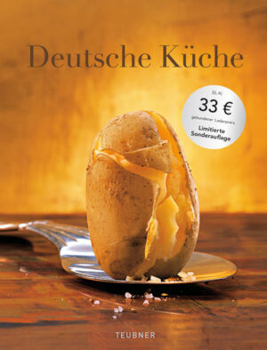 TEUBNER Deutsche Küche Das Standardwerk der deutschen Küche jetzt zum Sonderpreis! Ein Kochbuch das in opulenter Aufmachung die ganze Bandbreite der deutschen Regionen vorstellt und dabei mit mehr als 500 Farbfotos und köstlichen Rezeptklassikern überzeugt! Wenn Sie schon immer mal die regionalen Klassiker Deutschlands und der einzelnen Bundesländer kennenlernen wollten, eröffnet das Rezeptbuch von Teubner neue Welten. 41 Spitzenköche haben sich hier zusammengeschlossen, um die besten Rezepte der deutschen Küche für jeden zugänglich zu machen. Auf mehr als 600 Seiten erleben Sie Kochvergnügen in seiner schönsten Art, übersichtlich präsentiert in folgenden Kategorien: Vorspeisen: Kleine Gerichte, Suppen, Eintöpfe, Salate und Salatvariationen Hauptgerichte: Fisch und Meeresfrüchte, Fleisch und Innereien, Wild und Geflügel, Kartoffeln, Beilagen und Gemüse Nachtisch: Desserts, Süßspeisen, Kuchen aus der Backstube Das Standardwerk der deutschen Küche Das Kochbuch, das jeder Hobbykoch im Schrank stehen haben sollte, zeigt dabei, wie vielfältig, überraschend und kreativ die traditionelle deutsche Kochschule ist. Absolute Klassiker aus den kulinarischen Regionen werden mit umfangreichen Warenkunden und Schritt-für-Schritt Küchenpraxis so dargestellt, dass Sie diese direkt nachkochen können. Klassische Rezepte innovativ präsentiert Kennen Sie das „Gratin vom Teltower Rübchen“ oder den „Gaisburger Marsch“? Mit dem TEUBNER Kochbuch lernen Sie jede Kreation kennen. Sie dürfen sich darauf freuen, endlich alle Gebiete des Bundesgebietes kulinarisch zu bereisen und neben den köstlichen Rezepten auch Regionen und Küchengeheimnisse kennenzulernen. Diese Klassiker warten darauf, von Ihnen nachgekocht zu werden: Labskaus, Matjes Hausfrauenart, Forelle blau und Gratinierte Austern Falscher Hase, Königsberger Klopse, Rheinischer Sauerbraten und Schwäbischer Rostbraten Leipziger Allerlei, Essiggurken Spreewälder Art und Baumwollene Klöße Bayrische Creme, Berliner Luft, Rote Grütze und Kaiserschmarrn Das Standardwerk für jede Gelegenheit. Ob Festmahl, Feiertag, Geburtstag oder ein Gastabend mit Freunden - im großen und übersichtlichen Rezeptteil werden Sie bestimmt fündig.