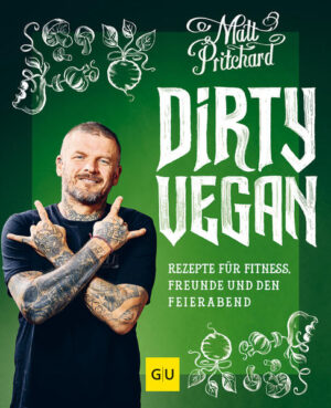 Der Vegan-Star Matt Pritchard tut`s schon wieder: Neue vegane Rezepte für Fitness, Freunde und den Feierabend! Vegan essen und auf nichts verzichten - nichts leichter als das mit den Rezepten von Matt Pritchard. Der Brite zeigt, wie gutes, echtes Essen ohne tierische Produkte geht und widmet sich in seinem zweiten Buch ganz den Speisen, die für Sport- und Fitnessfans, Feierabend-Dinners und Treffen mit Freunden die Richtigen sind. Sattmacher für jeden Tag Schon das erste Kapitel überzeugt durch Raffinesse und gänzlich neue Ideen. Die Rezepte sind inspiriert aus aller Welt, punkten mit ganz viel Aroma und lassen sich dennoch einfach und mit vielen Zutaten aus dem Vorrat zubereiten. Ein weiterer Pluspunkt: Optisch sind die Mahlzeiten farbgewaltig und attraktiv, so dass spätestens hier keiner mehr Fleisch oder Fisch vermisst. Katsu-Curry mit Tofu Schnelle Falafel mit Möhren und Harissa-Tahin Laksa aus dem Ofen Peking-Pfannkuchen mit knuspriger Jackfruit Kraft und Balance - Fitnessrezepte Ob Ultratriathlons oder im Ruderboot über den Atlantik - Matt Pritchard ist Extremsportler durch und durch. Den Extrakick sucht er nicht nur bei seinen sportlichen Herausforderungen, sondern auch beim Kochen. Kein Wunder, dass die Rezepte in diesem Kapitel nicht nur durch köstlichen Geschmack, sondern auch durch eine hervorragende Nährstoffbilanz überzeugen. Caponata mit Borlotti-Bohnen Thai-Larb-Salat mit Tempeh und Reiswaffeln Gebackener Dinkel-Risotto mit Kürbis Eintopf mit Steinpilzen, Schwarzkohl und Graupen Wohlfühlessen pur Nichts ist schöner als gemeinsam mit Freunden an einer Tafel zu speisen. In diesem Fall eignen sich die Kochrezepte auch, um Verwandte, Gäste und Eltern vom Thema Vegan zu überzeugen. Die Gerichte lassen sich nicht nur super vorbereiten, sondern auch gut einfrieren oder in großen Mengen vorkochen und dann als Meal Prep weiter nutzen. Veganes Irish Stew zum Niederknien Rauchige Knofel-Tofu mit Turbogarantie Gemüse Wok’n‘Roll Blätterteigrollen mit Pilzfüllung Essen, das dir Beine macht Die Königsdisziplin - vegane Gerichte, die alles liefern, was man als Sportler braucht: Eiweiß, Mikro- und Makronährstoffe, Vitamine und Fette im richtigen Verhältnis. Texmex-Salat mit Quinoa und Avocadodressing Fattoush mit Blumenkohl Bao Buns mit Sticky Tofu Rote Bete aus dem Ofen und Räuchertofu als Salat Auch auf einfallsreiche Desserts müssen Sie nicht verzichten. Ganz egal ob Torten, Dessert im Glas oder vegane Kuchen - hier kommen Sie auf Ihre Kosten!