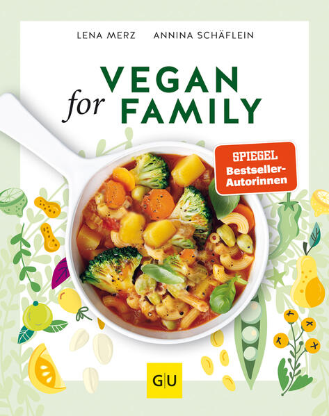 Mehr als 100 schnelle und einfache Rezepte für die ganze Familie - vegan und nährstoffreich! Ganz egal, ob Sie sich schon immer vegan ernähren oder ab und zu rein pflanzlich kochen wollen - dieses Familienkochbuch zeigt Ihnen, wie leicht sich vegane Rezepte in den Familienalltag integrieren lassen und von der ganzen Familie gemocht werden. Die beiden Autorinnen des breifreibaby-Blogs sind Expertinnen für gesunde Kinderernährung und wissen ganz genau, worauf kleine Kindermünder stehen. Vegan für Familien … … ist dann einfach umsetzbar, wenn alltägliche Zutaten aus dem Supermarkt verwendet werden und Nährstoffe durch Nährstoffbomben wie Nüsse, Saaten und Hülsenfrüchte ihren Platz finden. Mit mehr als 100 Rezepten zeigen die Autorinnen, das vegan keineswegs langweilig, sondern kunterbunt und gesund bedeutet. Saisonale Rezepte In den 4 Kapiteln: Frühling, Sommer, Herbst und Winter finden sich Blitzrezepte, kalte Abendessen, warme Hauptgerichte sowie Frühstück und Kuchen. Das Buch begleitet Sie also das ganze Jahr über. Probieren sie doch mal im Frühling: Grünkernschnitten Hawaii mit Salat Sommer: One-Blech-Gnocchi Herbst: Wrapauflauf mit Bohnen Winter: Weihnachtsbraten im Blätterteig Frühstücksrezepte … … kommen nicht zu kurz. Es gibt selbstgemachtes Müsli in vier Variationen, Pancakes sowie Porridge und Kaiserschmarrn. Warme Hauptgerichte … … bilden den Großteil des Buches. Sie können wunderbar vorbereitet und tiefgekühlt werden und stehen oft in nur 30 Minuten auf dem Tisch. Nicht nur Ihre Kinder, sondern auch Gäste und Freunde werden die veganen Mahlzeiten mögen: Seitannuggets mit Remoulade Teigschiffchen mit BBQ-Jackfruit Veganer Döner mit Knoblauchsoße Rote-Bete-Tofu-Burger mit Minz-Mayo Hilfreiche Tipps zum Thema Meal Prep, Vorratsregal, Rituale beim Essen und den wichtigsten Nährstoffen ergänzen das umfangreiche Vegan Kochbuch. Also öfter mal vegan kochen und essen!