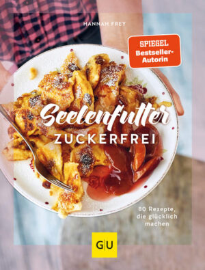 80 neue köstliche Rezepte von Zuckerfrei-Expertin Hannah Frey - das ist Seelenfutter ganz ohne Zucker! Soulfood - das sind Gerichte, die einfach glücklich machen. Sie schmecken nach Kindheit, Heimat und haben das Zeug zum Lieblingsessen. Sie glauben nicht, dass man Tiramisu, Mac’n’Cheese oder Burger ganz ohne Zucker zubereiten kann? Dann ist das zuckerfrei Kochbuch garantiert ein Gewinn für Sie. Sowohl vegetarische Rezepte, Süßes und Desserts als auch Mahlzeiten mit Fleisch und Fisch begeistern direkt auf den ersten Blick - und bei 80 neuen Rezepten hat man die Qual der Wahl. Nervenbalsam einfach selbstgemacht - so leicht und gesund, dass Körper und Seele perfekt in Balance bleiben. Gesund essen KochbuchVersteckter Zucker macht weder gesund satt noch dauerhaft glücklich. Viel besser ist es, selbst zu kochen und nicht auf fertige Soßen und Fertiggerichte zurückzugreifen. Hannah Frey erklärt mit all ihrer Expertise, wie das geht und zaubert zum Beispiel: Nudeln mit Brokkoli und Cashew-Sauce-Hollandaise Käsespätzle mit Röstzwiebeln Kartoffelpuffer mit Apfelmark Zuckerfrei backen und kochenDas Kochbuch vereint nicht nur warme Hauptmahlzeiten, sondern zeigt auch Kuchen, Desserts sowie kleine Backwaren in der Variante ohne Zucker. Genau richtig für die Frusttage und Schlechtwetterlaune. Vom herzhaften Sattmacher-Essen für mittags und abends bis zum süßen Seelenschmeichler-Snack: Waffeln mit heißen Kirschen und Sahne Apfelkuchen wie von Oma Schokoküchlein mit flüssigem Kern Gesund kochen für KinderMit den richtigen, gelingsicheren Rezepten funktionieren klassische Kinderlieblinge auch ganz ohne Zucker - und das merken die Kleinen nicht mal. Probieren Sie unbedingt mal diese Rezepte aus dem zuckerfrei Buch: Vanille-Milchreis mit Himbeersauce Spaghetti mit Fleischbällchen in Tomatensauce Süßkartoffelpüree mit Teriyaki-Fisch