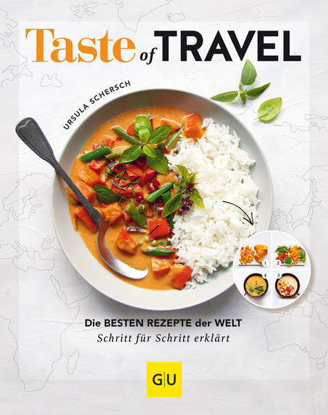 Kreative Rezepte aus aller Welt - vereint im neuen Kochbuch von Taste of Travel. Reisen Sie kulinarisch rund um den Globus! Wenn Sie Urlaub lieben und gerne neue Kulturen entdecken, sagen Sie zu authentischen internationalen Gerichten sicher nicht nein. Die können Sie nun auch ganz leicht zuhause nachkochen. Zum Beispiel Jerusalem Bagels aus Israel und Kartoffelcurry aus Indien. So bleibt der Geschmack der Reise noch lange auf der Zunge. Weil kulinarische Reisen schneller unternommen sind, als das Flugzeug fliegen kann, zaubert Ursula Schersch mit ihrem neuen Buch ganz viel Urlaubsgefühle herbei. Das erwartet Sie: - Rezepte aus aller Welt: USA, Indien, Kanada, Vietnam, China, Japan usw. - Authentische Mahlzeiten mit heimischen Zutaten - Step-by-Step-Anleitungen (500 Farbbilder) - Frühstücksrezepte - Schnelle Rezepte zum Mittag- und Abendessen - Wochenend-Rezepte - Rezeptideen für gesellige Abende mit Freunden - Süße Desserts, Mehlspeisen und Nachtisch Rezepte aus 30 Ländern der Welt Indisch und vietnamesisch kochen, das ist ganz einfach, wenn man die bebilderten Step-by-Step-Anleitungen der Autorin befolgt. Von allen Kontinenten finden sich Mahlzeiten im Buch und auch kleine Inseln kommen nicht zu kurz. Probieren Sie unbedingt diese internationalen Klassiker: - Congee aus China - warmer Reisporridge mit weichem Ei - Sesam-Ramen mit Pilzen aus Japan - Westafrikanischer Erdnusseintopf aus Sierra Leone - Louisiana Gumbo aus den USA - Tomaten-Käse-Empanadas aus Chile - Kokos-Karamell-Toffees aus Costa Rica Das internationale Kochbuch begeistert mit rund 100 Rezepten - vegan, vegetarisch, mit Fleisch und Fisch. So kommen Travelfans voll auf ihre Kosten - und die Gerichte eignen sich perfekt, um Freunde und Gäste kulinarisch mit auf die Reise zu nehmen.