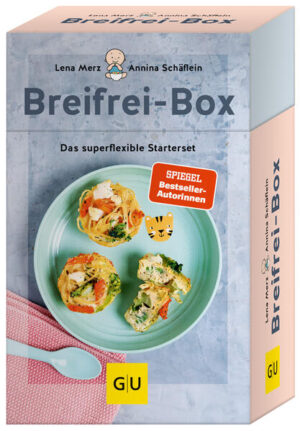 Das Rundum-Sorglos-Paket für den leichten Einstieg in die breifreie Kost: "Die Breifrei-Box" bietet auf liebevoll gestalteten Karten 40 Breifrei-Einsteiger-Rezepte. Dazu liefern Wissenskarten die wichtigsten Facts rund um das Thema, Motivationskarten mit Sprüchen helfen den jungen Eltern, am Ball zu bleiben. Zwei gut durchdachte Monatspläne mit Meal-Prep-Konzept garantieren wenig Aufwand und eine stressfreie Zubereitung. "Die Breifrei-Box" ist somit die perfekte Ergänzung zu den bestehenden Büchern und eignet sich auch bestens für die Nutzung unterwegs (z.B. auf Reisen). Zudem ist es das ideale Geschenk für alle werdende Eltern.