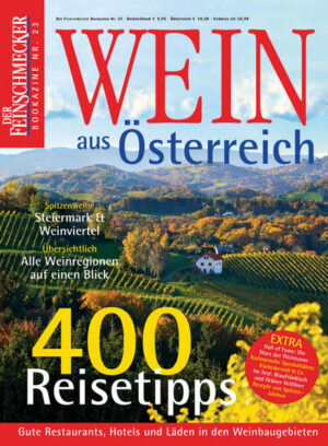 In dem Feinschmecker Bookazine Wein aus Österreich++ Spitzenweine: Steiermark und Weinviertel ++ Alle Weinregionen auf einen Blick ++ die kulinarischen Spezialitäten in den Weingebieten ++ 400 Reisetipps: Gute Restaurants, Hotels und Läden in den Weinbaugebieten