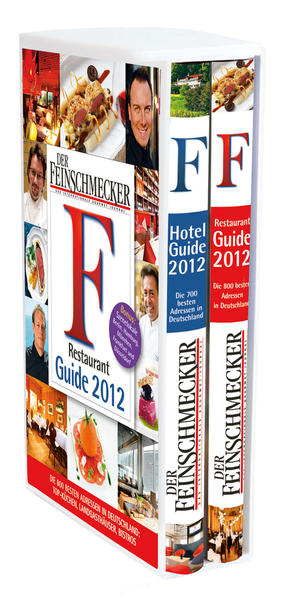 "DER FEINSCHMECKER Restaurant Guide 2012" plus "DER FEINSCHMECKER Hotel Guide 2012" erhalten Sie in der hochwertigen Geschenkbox.