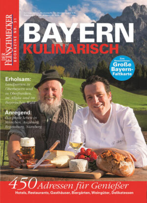 DER FEINSCHMECKER Bookazine Bayern kulinarisch: Eine kulinarische Rundreise durch das wunderschöne Bayern Natur, Kultur, Lebenslust - drei triftige Gründe den Freistaat zu besuchen. An einem Sommertag vor einer Maß Bier sitzen, dazu eine Scheibe Leberkäs oder eine Portion Obazda - da bekommt auch der Zugereiste aus dem Norden eine Ahnung, was es auf sich hat mit dem Mir--san-mir-Gefühl. DER FEINSCHMECKER hat während der Recherchen für diese Ausgabe viele weitere wunderbare Momente erlebt - einen saftigen Steckerlfisch in der Hand, während die Füße im klaren Wasser des Starnberger Sees baumelten, bei einem Glas kühlen Silvaner von der Spitze der Weinlage Stein auf die Stadt Würzburg schauen, auf der Bank vor eine Sennalpe sitzen und den Blick über die Gipfel der Allgäuer Alpen wandern lassen - zwischen zwei Happen vom knusprigen Bauernbrot mit würzigem Bergkäse ... Was immer wieder beeindruckt, ist die Gleichzeitigkeit von Traditionen und Moderne in Bayern - Laptop und Lederhose halt. Sie prägt auch die Gastronomie, und das ist gut so. Wir mögen den Schweinsbraten, wenn wir hier snd, aber wir mögen auch eine Obsiblue-Garnele mit Salat, wie sie im Münchner Restaurant "No. 15" serviert wird. Sie werden von Land und Leute begeistert sein, versprochen!