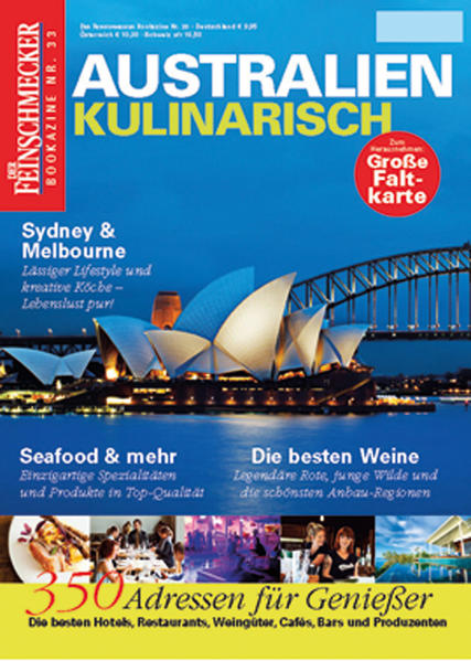 In dem Feinschmecker Bookazine Australien kulinarischDer fünfte Kontinent wartet nicht nur mit einer atemberaubenden Naturvielfalt auf, er ist auch für Genießer ein wahres El Dorado. DER FEINSCHMECKER stellt 350 gastronomische Tipps down under vor, führt durch die Hotspots Melbourne und Sydney - Metropolen voller Lebenslust und reich an kreativer Küche - und zeigt die schönsten Weinrouten. Das Land wie das Bookazine sind mehr als nur eine kulinarische Reise wert! Sydney & Melbourne: Lässiger Lifestyle und kreative Köche - Lebenslust pur! Seafood und mehr: Einzigartige Spezialitäten und Produkte in Top-Qualität Die besten Weine: Legendäre Rote, junge Wilde und die schönsten Anbau Regionen 350 Adressen für Genießer: Die besten Hotels, Restaurants, Weingüter, Cafes, Bars und Produzenten EXTRA: Große Faltkarte zum Herausnehmen