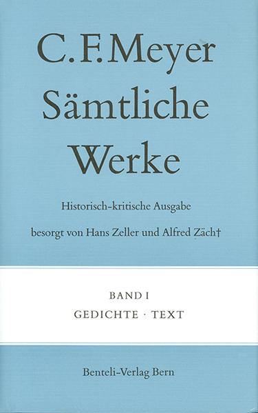 Die 15-bändige historisch-kritische Ausgabe der Werke von Conrad Ferdinand Meyer jetzt im Wallstein Verlag. Aufgenommen sind die Buchausgaben von Meyers Werken mit allen bekannten, zu Lebzeiten erschienenen Auflagen, ebenso die in Periodika erschienenen Erstpublikationen der Novellen, die Projekte zu nicht vollendeten erzählerischen und dramatischen Werken, Meyers Übersetzungen, ferner die Aufsätze, Rezensionen, Nachrufe und Reden sowie Gedichte zu wichtigen öffentlichen Feiern.