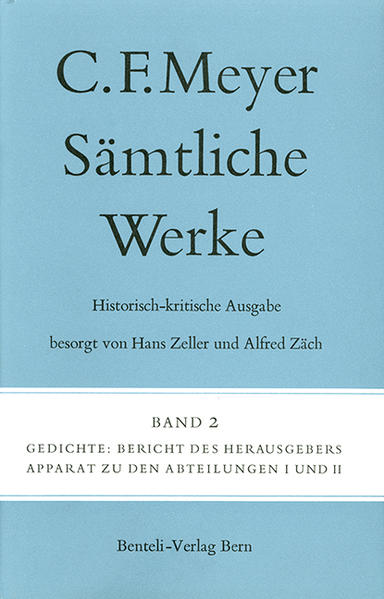 Die 15-bändige historisch-kritische Ausgabe der Werke von Conrad Ferdinand Meyer jetzt im Wallstein Verlag. Aufgenommen sind die Buchausgaben von Meyers Werken mit allen bekannten, zu Lebzeiten erschienenen Auflagen, ebenso die in Periodika erschienenen Erstpublikationen der Novellen, die Projekte zu nicht vollendeten erzählerischen und dramatischen Werken, Meyers Übersetzungen, ferner die Aufsätze, Rezensionen, Nachrufe und Reden sowie Gedichte zu wichtigen öffentlichen Feiern.