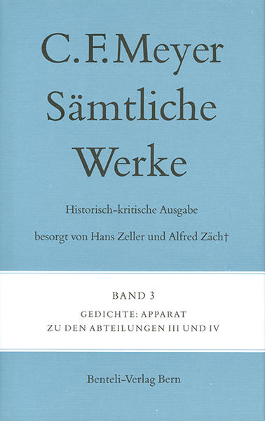 Die 15-bändige historisch-kritische Ausgabe der Werke von Conrad Ferdinand Meyer jetzt im Wallstein Verlag. Aufgenommen sind die Buchausgaben von Meyers Werken mit allen bekannten, zu Lebzeiten erschienenen Auflagen, ebenso die in Periodika erschienenen Erstpublikationen der Novellen, die Projekte zu nicht vollendeten erzählerischen und dramatischen Werken, Meyers Übersetzungen, ferner die Aufsätze, Rezensionen, Nachrufe und Reden sowie Gedichte zu wichtigen öffentlichen Feiern.