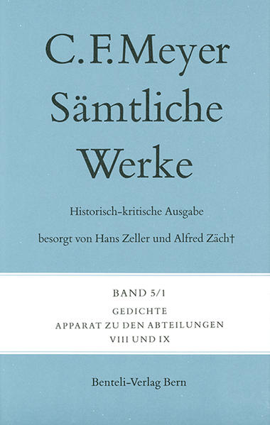 Die 15-bändige historisch-kritische Ausgabe der Werke von Conrad Ferdinand Meyer jetzt im Wallstein Verlag. Aufgenommen sind die Buchausgaben von Meyers Werken mit allen bekannten, zu Lebzeiten erschienenen Auflagen, ebenso die in Periodika erschienenen Erstpublikationen der Novellen, die Projekte zu nicht vollendeten erzählerischen und dramatischen Werken, Meyers Übersetzungen, ferner die Aufsätze, Rezensionen, Nachrufe und Reden sowie Gedichte zu wichtigen öffentlichen Feiern.