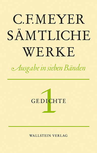 Die 7-bändige Leseausgabe der Werke von Conrad Ferdinand Meyer jetzt im Wallstein Verlag. Erstmals wertet eine kommentierte Leseausgabe den ganzen Nachlass des Dichters und seinen gesamten Briefwechsel aus. Die Texte werden kommentiert, die Anspielungen und die historischen Hintergründe erläutert. Die Bände enthalten Faksimiles von Gedichthandschriften, die Meyers Arbeitsweise vor Augen führen, Reproduktionen der Titelseiten von Erstausgaben und anderen Dokumenten sowie eine Zeittafel