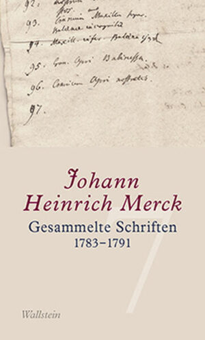 Von Fossilien bis zur Französischen Revolution: die letzte Schaffensperiode des großen Aufklärers. Nachdem der Versuch, durch eine Polemik gegen den abgesetzten Landespräsidenten Friedrich Karl von Moser seine dienstliche Position zu verbessern, erfolglos geblieben ist, beschäftigt sich Merck im letzten Abschnitt seines Schaffens passioniert mit naturkundlichen Studien. Hier sucht er die Anerkennung, die seinem literarischen Schaffen versagt war. Die fossilen Funde im Rhein-Main-Gebiet bieten ihm reichlich Material, das er den Präparaten rezenter Tiere gegenüberstellt. Im Vorfeld der modernen Naturwissenschaften betreibt er vergleichende Anatomie mit zum Teil zukunftsweisenden Ergebnissen. Die Kunst bildet mit Lexikonartikeln und zwei großen Aufsätzen ein Gegengewicht. 1788 gerät er in eine Lebenskrise, der Katalog seiner zoologischen Sammlung bricht unvermittelt ab. Das Engagement für die Ideale der Französischen Revolution macht seine Stellung am Darmstädter Hof unhaltbar, der große Aufklärer Johann Heinrich Merck setzt seinem Leben ein Ende.