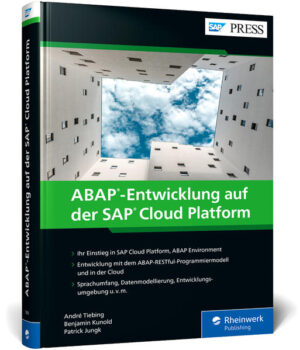 ABAP entwickelt man heute in der Cloud! Ob kundeneigene Erweiterungen oder eigenständige Anwendungen - lernen Sie in diesem Buch, wie Sie in der ABAP- Umgebung der SAP Cloud Platform arbeiten. Sie erfahren, welcher Sprachumfang Ihnen in der Cloud zur Verfügung steht und wie Sie das RESTful- Programmiermodell richtig anwenden. Von der Datenmodellierung bis zur Geschäftslogik werden Sie anhand eines durchgängigen Beispiels durch alle Schritte der Entwicklung geführt. Aus dem Inhalt: Architektur und Anwendungsszenarien Freigegebener Sprachumfang ABAP Environment einrichten RESTful- ABAP- Programmiermodell Virtuelles Datenmodell mit CDS Geschäftsobjekte modellieren Servicedefinition und - Binding Sperrkonzept Speicherroutinen Projection Layer Kommunikation mit externen Systemen Benutzeroberflächen mit SAP Fiori Elements Berechtigungen Customizing bereitstellen