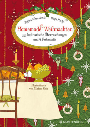 Von St. Martin bis Neujahr reicht der kulinarische Bogen, den das Erfolgsteam von Homemade in seinem dritten Buch spannt. 99 Köstlichkeiten für die schönste Zeit des Jahres, in der es in der Küche stets lecker duftet. Sobald der kalte Wind pfeift, versammeln sich Leckermäuler in der Küche, um zu rühren, zu brutzeln und zu backen. Ob süß oder pikant, ob für den Adventsplausch bei Nachbarn oder das Wichteln mit Kollegen: Regina Schneider und Birgit Hackl haben klassische und originelle neue Rezepte zusammengestellt, die stets gelingen und gut ankommen. Als besonderer Clou finden sich diesmal vier komplette Festtagsmenüs, darunter die originale Speisefolge des Silvesterklassikers Dinner for One. Und wieder hat Miriam Koch die Köstlichkeiten festlich illustriert.