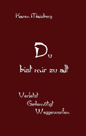 Seine Worte habe ich noch heute im Ohr. Niemals zuvor habe ich mich so hilflos und verzweifelt gefühlt. Du bist mir zu alt, sagte er und verschwand. Einfach so, als hätte es die Zeit mit mir niemals gegeben. Dachte er, dass er von Tag zu Tag jünger wird? Er wusste doch, dass ich um Jahre älter bin und hatte sich dennoch auf mich eingelassen. Und auf einmal sollte alles vorbei sein? Waren seine Liebesschwüre nur Lügen? Ich konnte und wollte mich nicht damit abfinden und ich begann um ihn zu kämpfen.