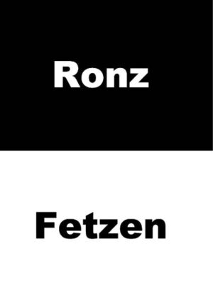 Ronz ist der Pseudonymmensch. Der Realmensch hinter dem Buch ist Naturwissenschaftler, Wirrkopf, Schöngeist, Hand- und Wortwerker. So vielfältig wie sein wunderschönes beschissenes Leben sind auch seine Gedanken. Fetzen beeinhaltet ein Sammelsurium von Gedankenfetzen der Liebe und des Blutes, die sich in Grafiken, Gedichten, Kurzgeschichten, Wortsplittern, ordinären Derbheiten, Schönworten und sogenannten Lyrigrammen manifestieren. Das Lyrigramm ist das bisher fehlende Bindeglied zwischen Naturwissenschaft und Lyrik.behauptet Ronz. Ronz ist völlig normal und durchgeknallt und das mit Recht und es ist nicht weiter von Bedeutung. Er zerfetzt sich und die (Gedanken)Welt und wirft es ihr vor die Füße. Er hasst und liebt die Welt. Oder schlimmer noch, sagt er: sie ist ihm schlichtweg egal.