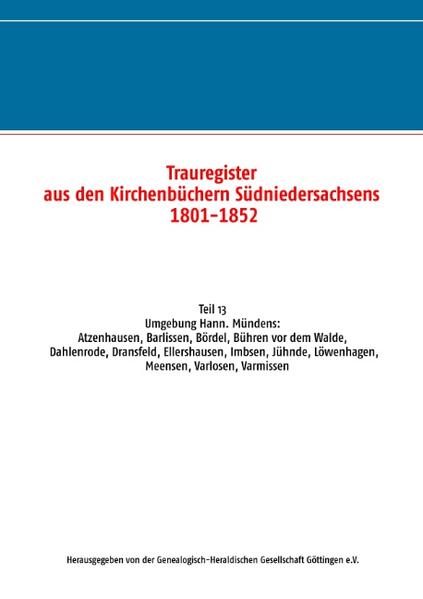 Trauregister aus den Kirchenbüchern Südniedersachsens 1801-1852 | Bundesamt für magische Wesen