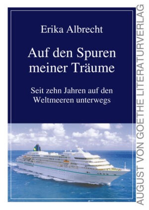 Der Autorin ERIKA ALBRECHT gelang es nach dem Tod ihres geliebten Mannes ihr bisheriges Leben zu verändern. Mit viel Mut und ungebrochener Energie besann sie sich auf ihre Fähigkeiten und lenkte mit Willensstärke und Zuversicht ihren Lebensweg auf „die Spuren ihrer Träume“. Über 10 Jahre auf den Weltmeeren unterwegs, lernte sie als Kreuzfahrtjournalistin, die Schönheit unserer Welt zu sehen. In spannenden Schilderungen nimmt sie ihre Leser in diesem Buch auf ihre interessanten Reisen mit.