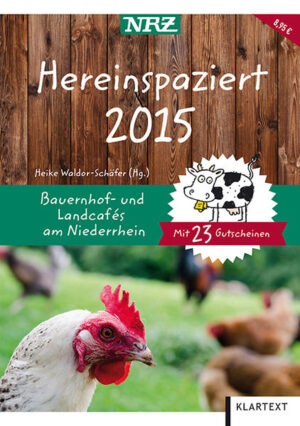 Hereinspaziert, liebe Leserinnen und Leser, und willkommen am Niederrhein! In diesem kleinen Ausflugsführer stellen wir Ihnen 23 der schönsten und gemütlichsten Bauernhof- und Landcafés zwischen Düsseldorf und Kleve, Kevelaer und Hamminkeln vor. Das Büchlein bietet 23 Gutschein-Coupons und versammelt im Anhang typisch niederrheinische Kuchen- und Tortenrezepte. Mit dem Kauf unterstützen Sie zudem Kindergärten der Region.