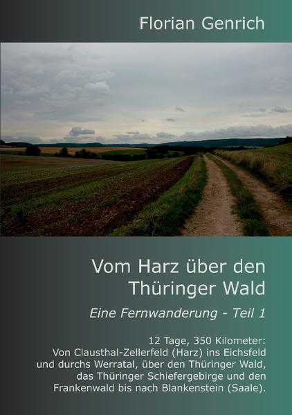 Ein Mann, ein Plan, ein Weg. Der authentische Reisebericht einer Fernwanderung. Vier Bundesländer (Niedersachsen, Thüringen, Hessen, Bayern) und zahlreiche Landkreise (GS - OHA - GÖ - EIC - ESW - UH - AK - EA - SM - GTH - IK - HBN - SON - KC - SLF - SOK). Mit 20 kg Marschgepäck auf dem Rücken tritt im September 2008 im Oberharz ein Wanderer vor die Haustür. In 12 Etappen durchstreift er auf insgesamt 350 km zahlreiche Landschaften, Gegenden und Städte. Clausthal-Zellerfeld - Osterode - Herzberg - Duderstadt: Vom Harz geht es zunächst ins südliche Harzvorland, dann ins niedersächsische Untereichsfeld. Aber auch das schöne thüringische Obereichsfeld steht mit auf dem Plan: Duderstadt - Heiligenstadt - Dieteröder Klippen - Schimberg - Hülfensberg. Durch den Naturpark Eichsfeld-Hainich-Werratal geht es fortan. Hülfensberg - Treffurt - Creuzburg - Eisenach: Entlang der Werra und über sie hinweg gelangt er schließlich über Creuzburg nach Hörschel, der Ortsteil der Stadt Eisenach, an dem der Rennsteig beginnt. Hinauf zur berühmten Wartburg und dann nach Tagen der Einsamkeit auf dem populären Rennsteig über den Thüringer Wald, das Thüringer Schiefergebirge und den Frankenwald hinweg bis nach Blankenstein (Saale).