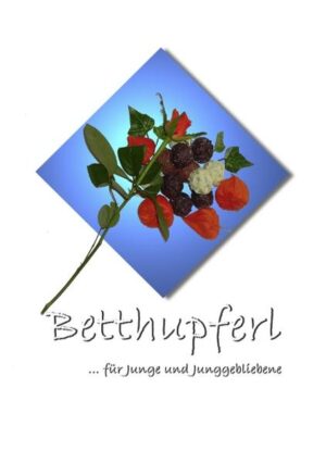 Betthupferl werden kleine Süßigkeiten genannt, welche vor dem Zubettgehen gegessen werden. Im übertragenen Sinn wird der Ausdruck „Betthupferl“ auch für Gutenachtgeschichten benutzt. So lautet also das Motto … besser Einschlafen mit einem Betthupferl. Dieses Taschenbuch wurde von den namhaften Autorinnen Helga Rikken, Bettina Wiedig und Renate Becker in Zusammenarbeit von Mitautorinnen für Junge und Junggebliebene geschrieben, die täglich mit einem Lächeln einschlafen möchten. Für jeden Tag des Monats findet der interessierte Leser in „Betthupferl“ eine Kurzgeschichte zum Vorlesen für Kinder oder, um sich selbst das Zubettgehen zu versüßen.