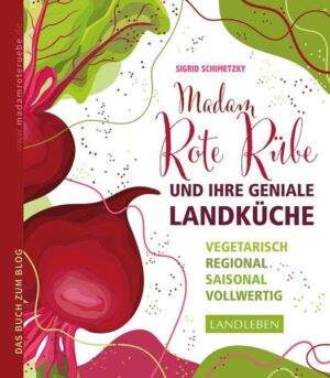 Wenn Madam Rote Rübe kocht und backt, dann kommen nicht nur Gaumen und Magen voll auf ihre Kosten. Auch die Augen laben sich an den wunderbar bunt und abwechslungsreich zubereiteten Mahlzeiten. Und die Nase schnuppert mit Vergnügen an den köstlichen Aromen von frischen Kräutern und Gewürzen. Gesund kochen - das ist Sigrid Schimetzky bei weitem nicht genug. Gesunde Zutaten, möglichst aus regionaler Produktion, sind für sie eine Selbstverständlichkeit. Vollwertig sollen die verwendeten Lebensmittel außerdem sein, bei Getreideprodukten setzt sie bevorzugt auf Dinkel-Vollkornmehl. Milch- und Milchprodukte wie Käse, Butter oder Sahne ergänzen die pflanzliche Auswahl. Heraus kommen bei dieser Art der Zubereitung knackige Salate, deftige Eintöpfe und aromatische Köstlichkeiten aus dem Ofen, ergänzt durch ein leckeres Dessert. Und weil Madam Rote Rübe noch viel anderes um die Ohren hat, legt sie großen Wert auf eine schnelle Zubereitung - wer will schon in der Küche stehen, viel schöner ist es doch, die leckeren Gerichte gemeinsam zu essen und zu genießen. Raffiniert, aber nicht abgehoben, deftig, aber leicht - solche Rezepte stellt Sigrid Schimetzky in ihrem Buch vor. Testesser der ersten Stunde ist immer „Herr Rote Rübe“, dessen Zunge es zu überzeugen gibt und dessen Repliken sie immer wieder mit einem Augenzwinkern einfließen lässt. Herr Rote Rübe ist ein kritischer Esser - wenn es ihm schmeckt, dann können Sie damit auf jeden Fall auch bei Ihren Lieben punkten!