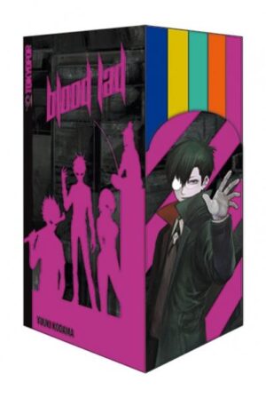 Hier kommt die große Chance für alle, die auch von den Folgebänden unserer Hit- Serie die Erstauflagen mit Farbschnitt verpasst haben: Blood Lad Band 11- 15 erscheinen mit Farbschnitt, gesammelt in einer weiteren schicken Box!