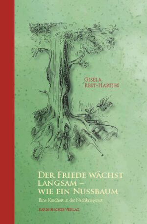 Gisela Rest-Hartjes’ Erzählung basiert auf Erfahrungen und Erlebnissen aus den ersten Jahren nach Ende des verheerenden Zweiten Weltkriegs, geschildert aus der Perspektive eines damals kleinen Mädchens, welches die Tragweite der Ereignisse allenfalls mit Mühe verstand. Die Geschichte spielt in Büderich, einem kleinen Ort am linken Rheinufer, gerade gegenüber der größeren Stadt Wesel. Mit dem Titel 'Der Friede wächst langsam - wie ein Nussbaum' möchte die Verfasserin alle Leser und Leserinnen und Leser einladen, den Auf- und Ausbau einer Friedensgesellschaft in Europa und auf der ganzen Welt fortzusetzen und aktiv zu begleiten. Die Geschichte ist insofern ebenso ein Modell für die Zukunft überall dort, wo Friede vielleicht Jahre braucht, um zu wachsen, wie ein Bericht aus einer vielleicht fernen Vergangenheit.