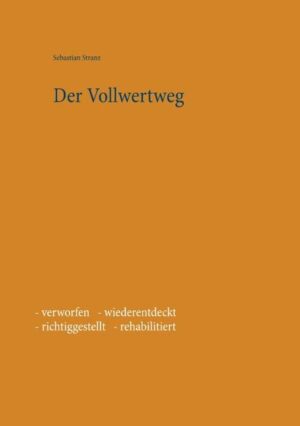 Der Vollwertgedanke, den viele Suchende als falsch erkannt haben wollen und verwarfen, wird rehabilitiert. Es gilt, bereit zu sein, alte Vollwert-Dogmen über Bord zu werfen, um der Frage nachzugehen, was wirklich vollwertig ist. Der heute verbreitete Vollwertbegriff stellt im Grunde ein "Vollwert light" dar - ein Widerspruch in sich. Die Verwässerung des Vollwertbegriffs verhindert, dass der normale Verbraucher sowie der Suchende nach dem richtigen Ernährungsweg Kontur und Bedeutung der Vollwertidee erfassen kann. Der ursprüngliche und logische Vollwertbegriff wird rekonstruiert, um eine Orientierung zu geben. Im Lichte der ursprünglichen Vollwertidee lassen sich viele bekannte Ernährungspioniere der Vollwerkost zuordnen. "Der Vollwertweg" wird wieder sichtbar und steht wieder offen.