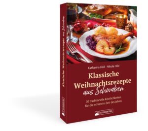 Schwäbisch kochen zu Weihnachten Die besten traditionellen Rezepte aus Schwaben fürs Weihnachtsfest, ergänzt mit vegetarischen Varianten Rund 35 Rezeptideen für schwäbische Spezialitäten zu Weihnachten zum einfachen Nachkochen, Vorspeisen, Hauptgerichte, Beilagen, Desserts und Weihnachtsgebäck. Die Rezepte lassen sich zu festlichen Menüs kombinieren, bei denen keine Wünsche offen bleiben. Darunter finden sich der klassische Gänsebraten ebenso wie Rotkohl mit Äpfeln sowie festliche vegetarische und vegane Gerichte und Weihnachtsgebäck wie Springerle oder Bärentatzen. Die beste Anleitung für ein gelungenes Weihnachtsfest! Schwäbisches Weihnachtsmenü: Klassische schwäbische Rezepte fürs Festessen Inklusive festlichen vegetarischen und veganen Rezeptideen für ein Weihnachtsessen, das allen schmeckt Ein genussvolles Heimat Kochbuch, das sich auch wunderbar als Geschenk für Freunde, Familie und alle, die schwäbische Gerichte lieben