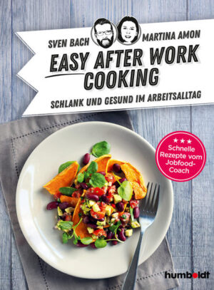 -Ein Buch für alle, die nach einem langen Arbeitstag gesund und ausgewogen essen wollen -Alle Rezepte können in maximal 30 Minuten zubereitet werden Nach der Arbeit kommt das Essvergnügen! Wer hat schon Lust, nach einem langen Arbeitstag stundenlang in der Küche zu stehen? Niemand! Und genau deshalb greifen wir abends oft auf die immer gleichen Rezepte oder gar Fertiggerichte zurück. Doch damit ist jetzt Schluss. Sven Bach und Martina Amon zeigen, wie man Mahlzeiten mit wenig Aufwand plant, und welche Lebensmittel man vorrätig haben sollte, damit es sofort losgehen kann. So gelingt ein schnelles und gesundes Abendessen, das keine Wünsche offenlässt. Praktische Grundlagen und blitzschnelle After-Work-Rezepte Im ersten Teil ihres Buches befassen sich Sven Bach und Martina Amon mit den Grundlagen des After-Work-Cookings. Sie zeigen ein einfaches Baukastensystem, mit dem alle notwendigen Nährstoffe in den Speiseplan eingebaut werden können. Außerdem geben sie praktische Tipps zu Einkauf und Vorratshaltung - denn ein guter Plan ist die Basis für eine schnelle After-Work-Küche. Im zweiten Teil des Ratgebers haben die Ernährungsexperten Rezepte zusammengestellt, die mit wenigen Handgriffen und in maximal einer halben Stunde zubereitet werden können. Wie das garantiert auf Anhieb klappt, zeigen sie ganz praktisch in Videos, die ihr Buch ergänzen. Auswahl der Rezepte: Soßen, Aufstriche und Dips -Easy Gemüsebrühpulver -Pilzrahmsoße -Avocado-Sesam-Dip Schnelle warme Hauptmahlzeiten -Backofengemüse mit gebackenem Feta -Limetten-Schollenfilet mit Asiagemüse -Curryhähnchen mit Bulgur -Süßkartoffeln mit gebackenem Brokkoli und Feta Suppen und Eintöpfe -Kartoffelsuppe mit Frischkäse und Kresse -Garnelen-Nudel-Suppe -Gemüse-Hackfleisch-Topf mit Blitznudeln Salate und Snacks -Linsensalat mit Feta -Abend-Knäckebrot -Gemüse- und Käsechips Süßes -Beeren-Quark-Auflauf -Süße Nussbällchen -Schoko-Walnuss-Brownies