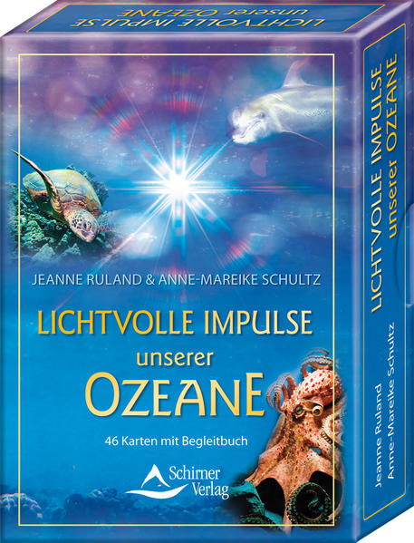 Auf dem Rücken eines Narwals reiten, mit dem Clownfisch eine Anemone erkunden oder an der Seite einer Wasserschildkröte schwimmen Jeanne Ruland und Anne- Mareike Schultz führen uns in die grenzenlosen Weiten unserer Ozeane. In diesen unbekannten Tiefen entdecken wir die Wunder der Schöpfung und können wieder zu Kräften finden. Die lichtvollen Botschaften der Karten unterstützen uns dabei: Sie erinnern uns an unsere Wünsche, an unsere Fähigkeiten und an unser großes Potenzial. Fühlen Sie sich nicht länger den Strömungen des Lebens ausgeliefert, sondern lassen Sie sich von ihnen zu Ihren Träumen tragen!