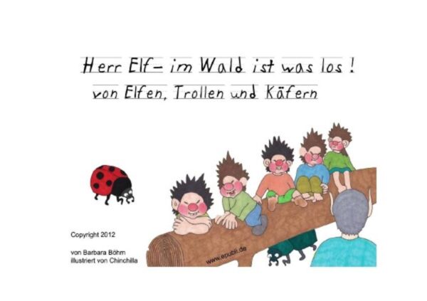 Eine Phantasiegeschichte von Elfen, Trollen und Käfern und Freundschaften. Mit naiv gehaltenen Bildern von der Künstlerin Chinchilla. Herr Elf - im Wald ist was los Oh, wenn ihr meint im Wald ist nichts los, so habt ihr euch getäuscht. Es wohnen dort Trolle, Elfen und viele andere Tiere. Es gibt dort die Guten und eben auch die Bösen. Herr Elf war mehrere hundert Jahre alt und lebte in einer Baumhöhle. Er hatte lange dünne Beine und rote Hosen. Die Menschen konnten ihn nicht sehen, aber die kleinen Kinder und die Tiere, mit denen Herr Elf sogar reden konnte. Er sandte immer gute Gedanken an die Menschen, damit die Erde voller Freude ist. Er war jedem gerne ein guter Freund.