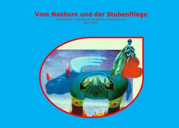 "Metamorphose meines Wandbuchs" - Das als „Sommermärchen“ in die Geschichte der Fußballweltmeisterschaften eingegangene Jahr 2006 war auch Anlass, das Stadtbild von Dortmund mit über 100 bunt und fröhlich gestalteten Nashornplastiken in Lebensgröße zu verschönern. Der Stadtbezirk Scharnhorst wurde ebenfalls durch ein Nashorn vertreten, das man „Scharnhorn“ getauft und dessen künstlerische Gestaltung bei mir gelegen hatte. Nach Abschluss der Spiele bereitete man in der Stadtteil- Bibliothek von Scharnhorst eine Welcome- Party vor, mit der man das heimkehrende Scharnhorn begrüßen wollte. Für eine Lesung zu dieser Veranstaltung entwickelte ich die märchenhafte Erzählung aus Wahrheit und Dichtung „Vom Nashorn und der Stubenfliege“, die vom geheimen Leben dieses Nashorns erzählen sollte. Die Lesung kam bei den Zuhörern so gut an, dass sie diese Geschichte zuhause ihren Kindern oder Enkeln erzählten, die sie immer wieder hören wollten und sie auch als Gute- Nacht- Geschichte einforderten, woraus sich schließlich die Anfrage nach einem Buch ergab. Ich ging sofort ans Werk und ergänzte das Märchen durch eine Illustration in leuchtenden Farben, suchte nach einer ungewöhnlichen Form, dieses Gesamtwerk zu präsentieren und erfand das „Wandbuch“. Würde man nicht darin lesen, so sollte es wie ein großer Kalender mit einem jeweils ausgesuchten Bild an die Wand gehängt werden können. Die Textseiten jedoch erhielten durch grafische Raffinesse ein besonderes Aussehen, das jenen leichten Schwung eines wirklich aufgeblätterten Buches vorgaukelte. Dieses Projekt konnte ich ins Stadtbezirksmarketing Scharnhorst einbringen, dem ich als Koordinatorin von „Kultur auf Tour“ angehöre. Das Marketing ermöglichte es, dass dieses Werk an Schulen, Kindergärten, Kindertagesstätten und auch an Seniorenheime des eigenen Stadtbezirks verschenkt werden konnte, wo es überall mit großer Freude aufgenommen wurde.