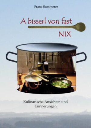 Franz Summerer zeigt, wie man mit Effizienz und Schnelligkeit zu hervorragenden Gerichten kommt. Er verknüpft seine Rezepte mit Erinnerungen aus seiner Kindheit und Jugend und gibt praktische Tipps vom Auffüllen einer Pfeffermühle über die Organisation größerer Feste bis hin zum Erkennen eines guten Bieres. Neben Pizza und zahlreichen Pasta-Gerichten widmet sich der Autor auch typischen Biergarten-Brotzeiten wie Obazda und Wurstsalat. Aber auch Kuchen, Nachspeisen und original französische Croissants werden erklärt. Beim Thema Pasta wir sogar ein kurzer Ausflug in die Experimentalphysik gemacht. A bisserl von fast NIX ist mehr als nur ein Kochbuch. Es ist der Ausdruck einer kulinarischen Lebenseinstellung.