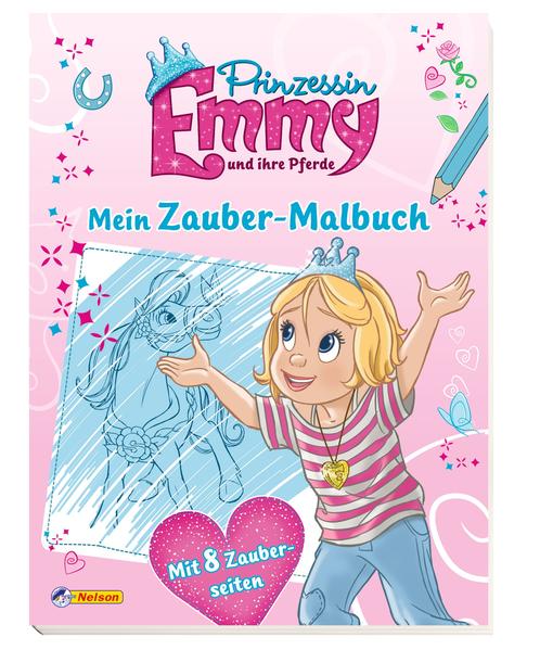 Magischer Malspaß mit Prinzessin Emmy und ihren Pferden. Male einfach mit einem Buntstift über die Zauberseiten und das Bild erscheint! Daneben warten viele tolle Motive darauf, von dir ausgemalt zu werden. Viel Spaß beim Zaubern und Malen!